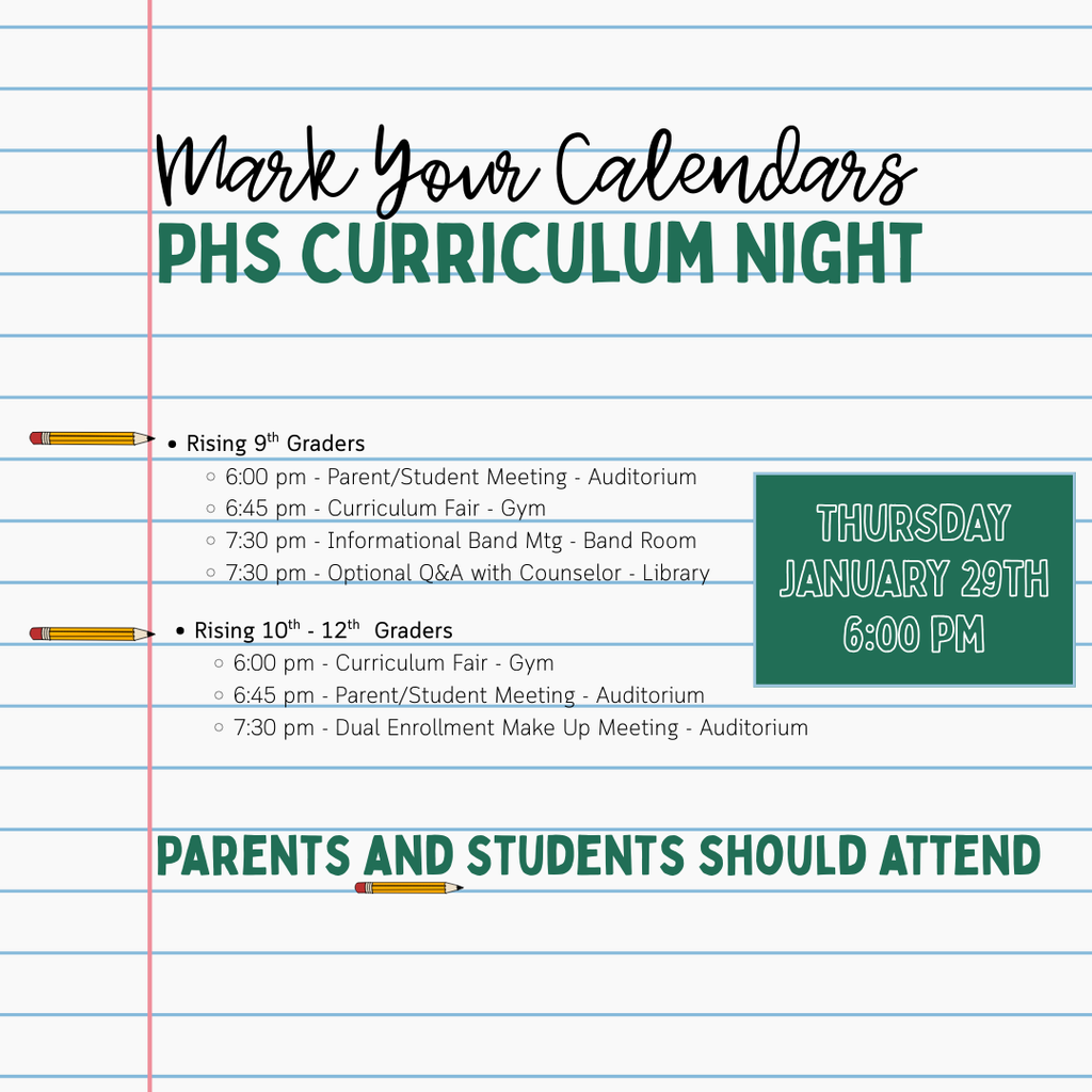 2026 PHS Curriculum Night