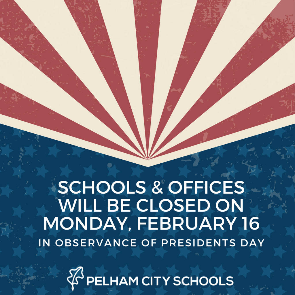 Presidents Day graphic with stars and stripes