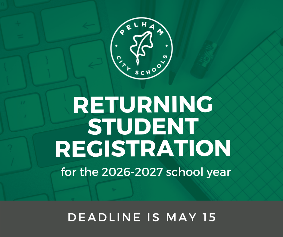 Returning student registration for the 2026-2027 school year is happening now. Deadline is May 15. 