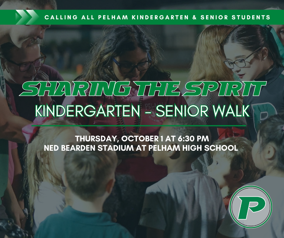 Sharing the Spirit Kindergarten-Senior Walk at Homecoming Pep Rally on October 1