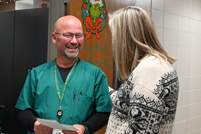 Pelham High School support person of the year with superintendent