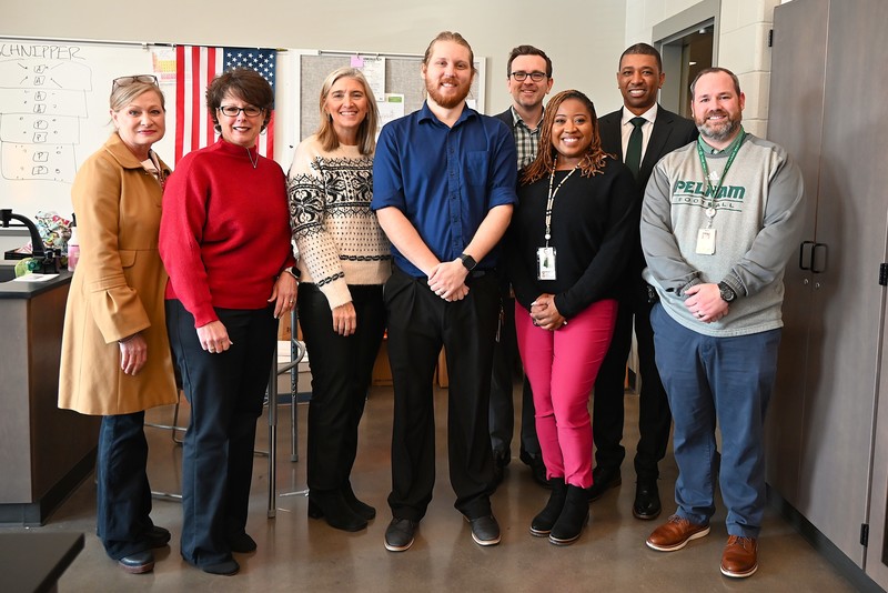 Pelham Park support person of the year with district administrators