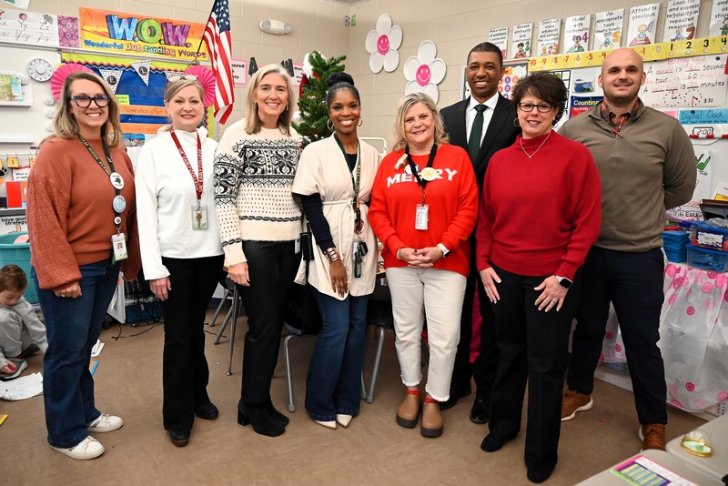 Pelham Ridge Teacher of the Year with district administrators