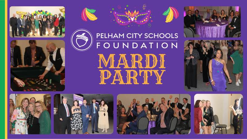 Pelham City Schools Foundation Mardi Party Collage of Photos