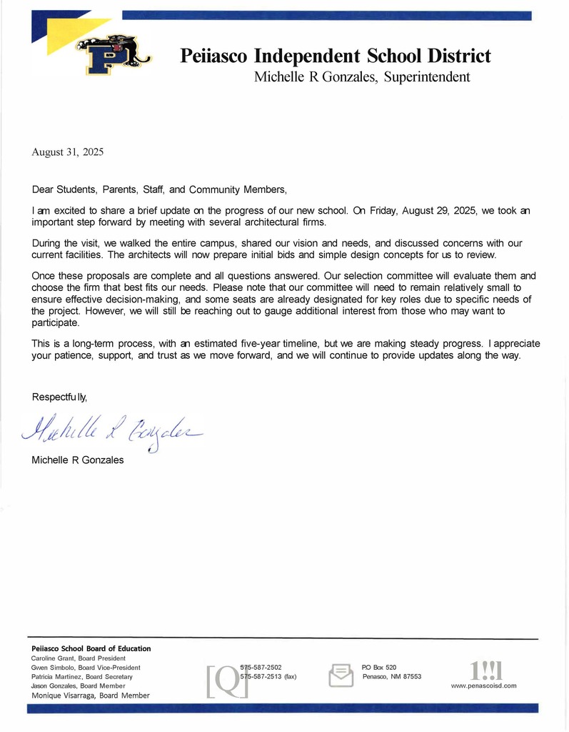 New School Update - August 2025