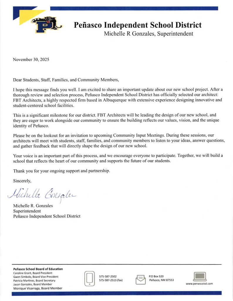 New School Update Nov 25