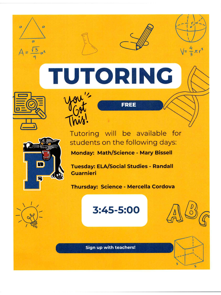 Tutoring for Middle/High School Students