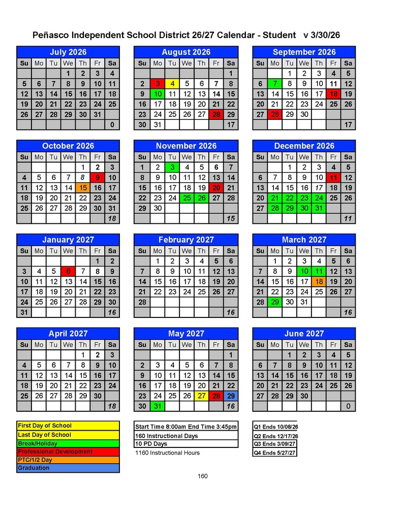 26-27 Student Calendar