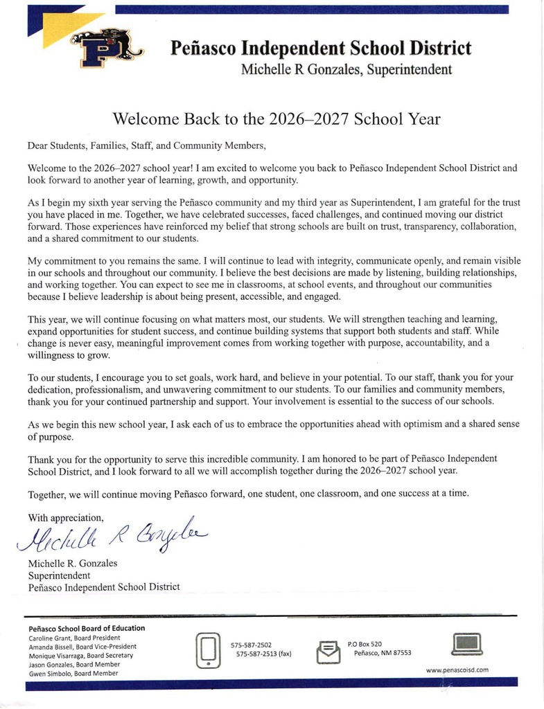 Welcome Back SUPT