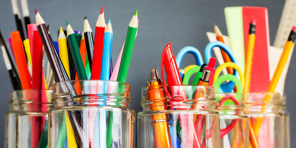 COLORED PENCILS IN JARS