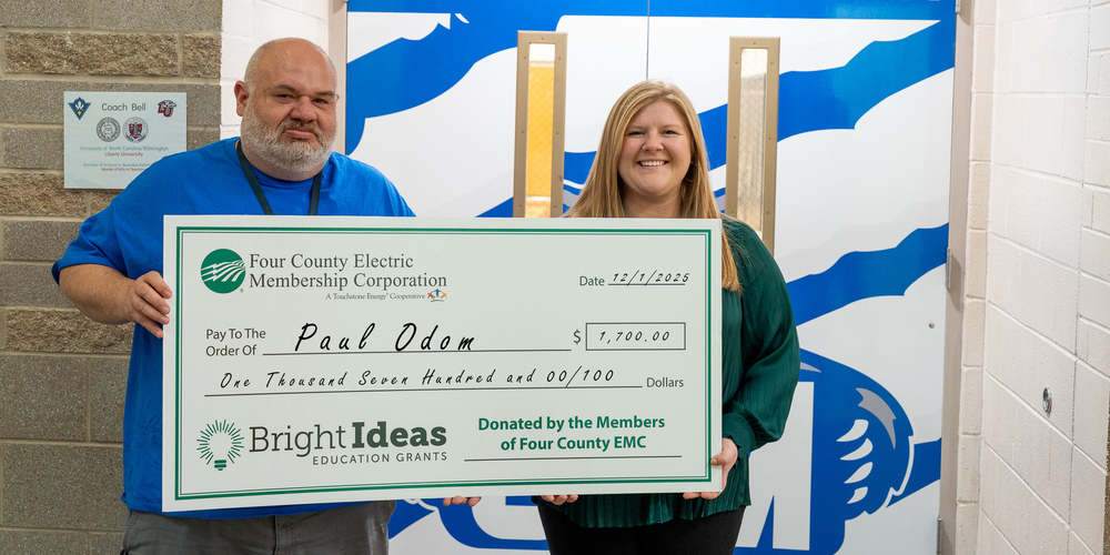 Paul Odom Bright Ideas Grant from Four County Electric
