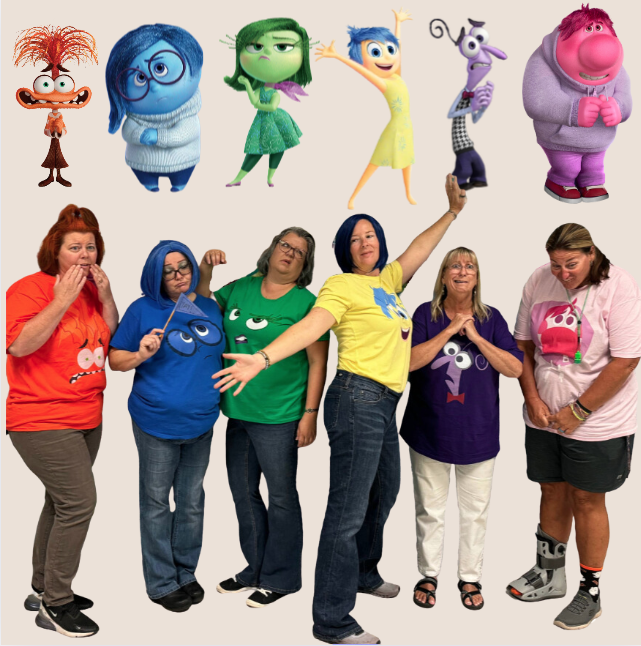 teachers dressed as inside out characters