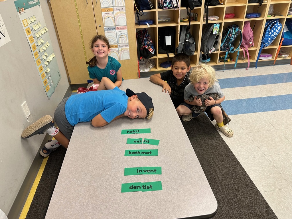 2nd graders working on a word activity