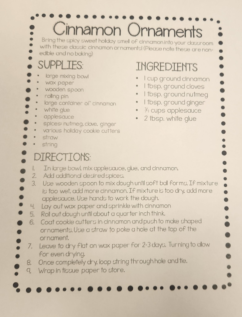 cinnamon ornament dough recipe