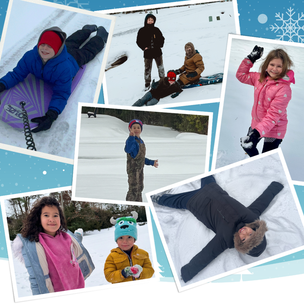students enjoying a snow day