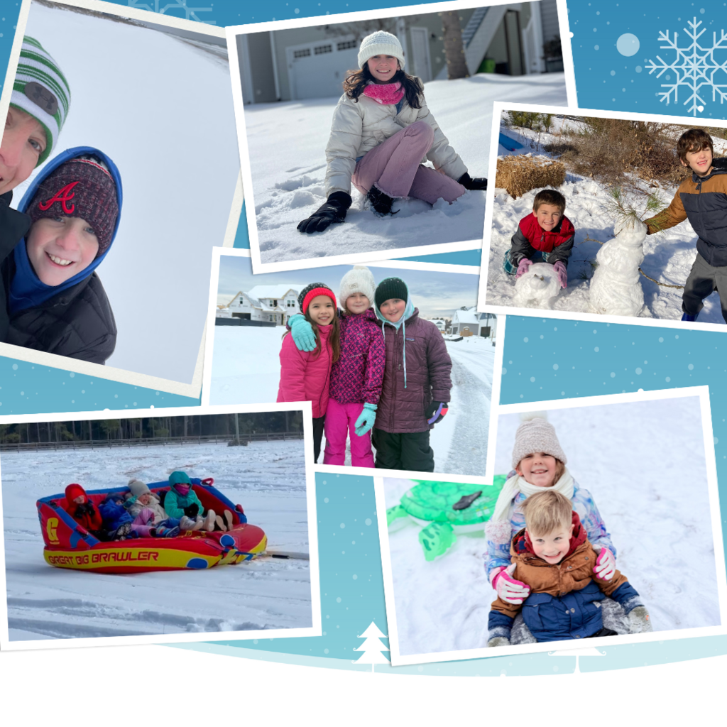 students enjoying a snow day