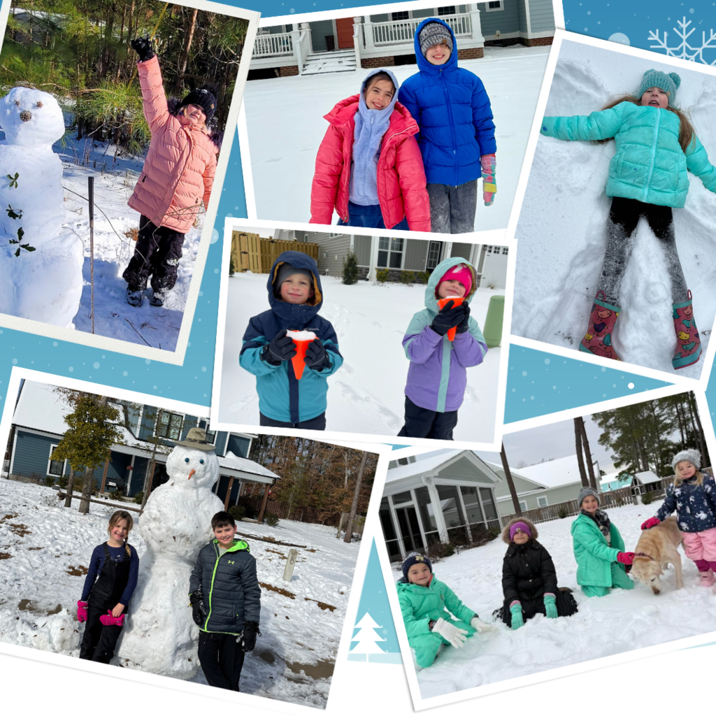 students enjoying a snow day