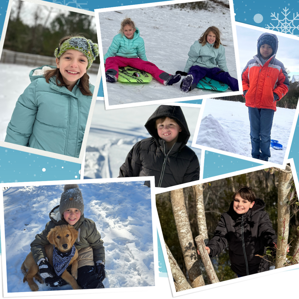 students enjoying a snow day