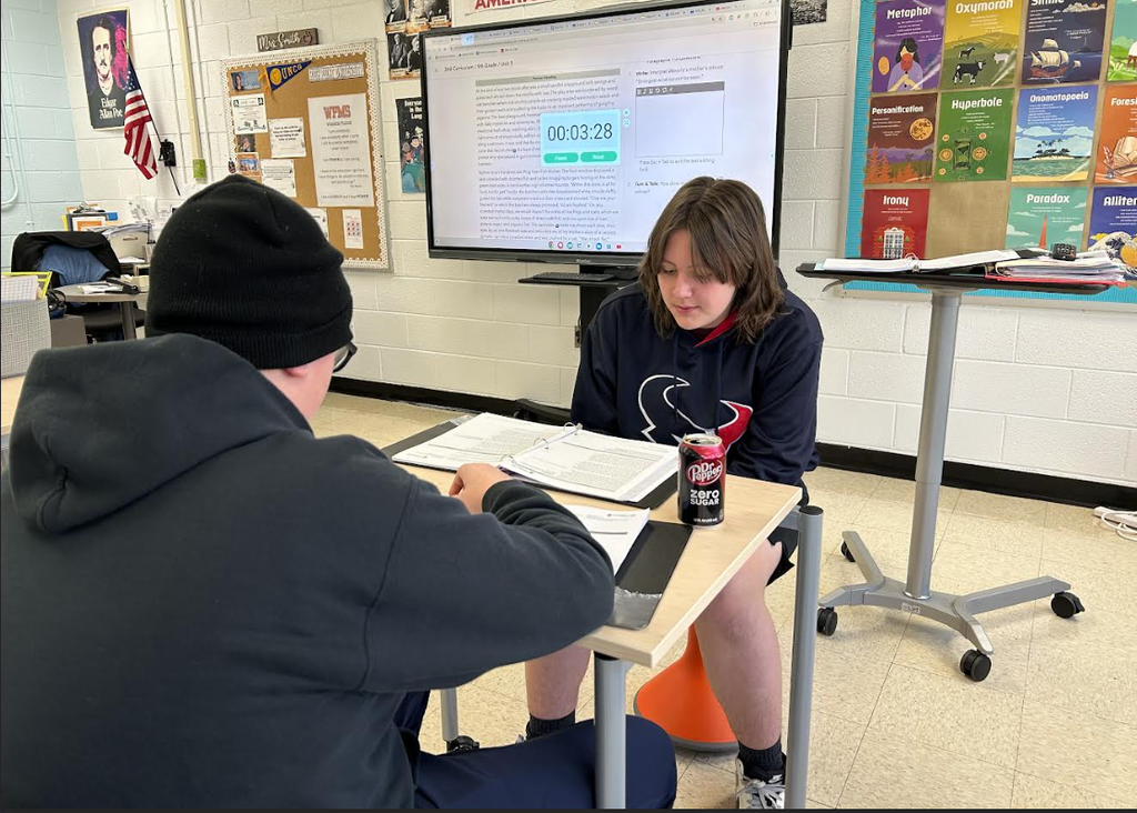 English I students engage with text