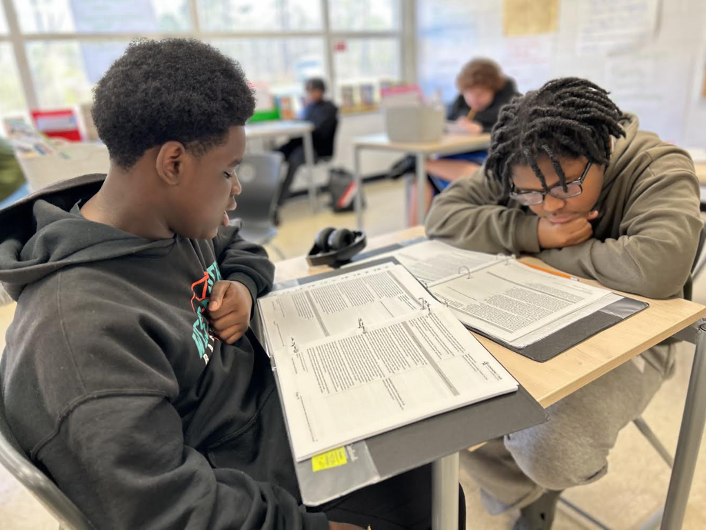 English I students engage with text