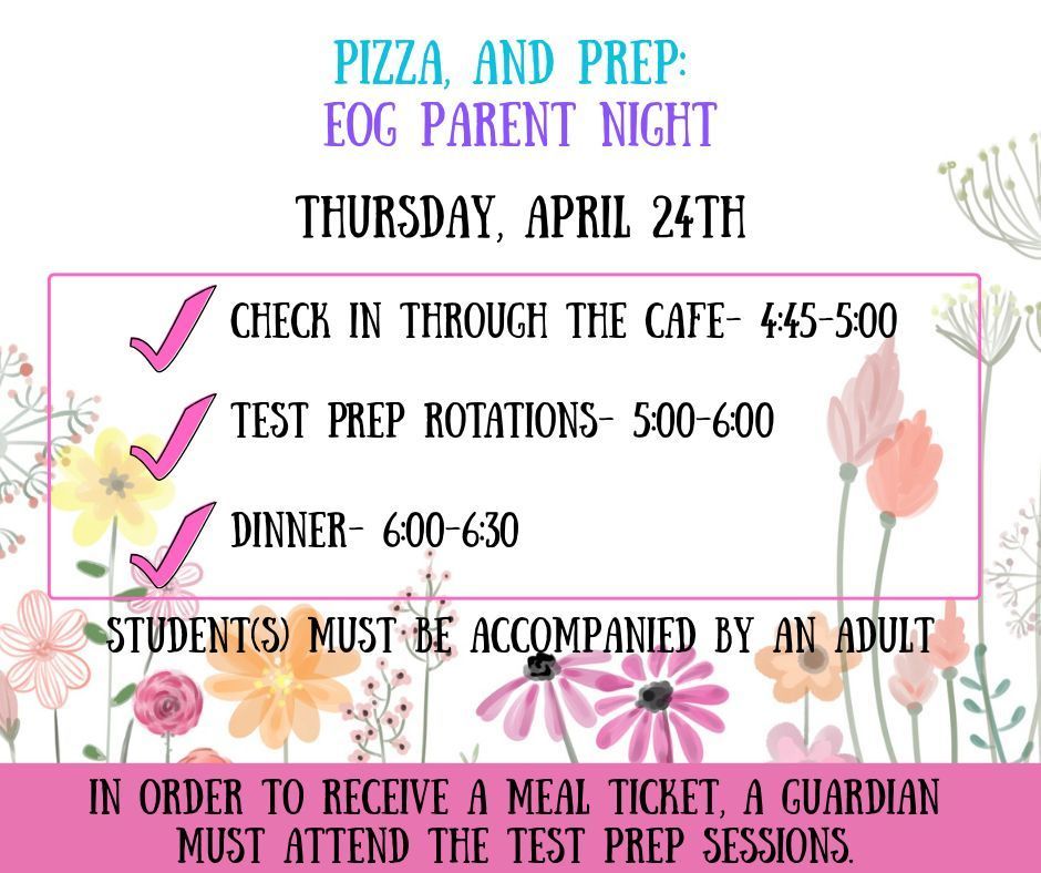Pizza and Prep EOG Parent Night