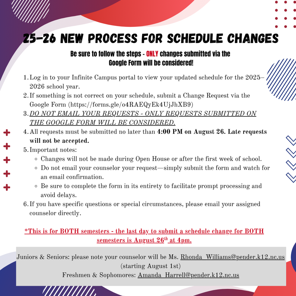 Schedule Changes