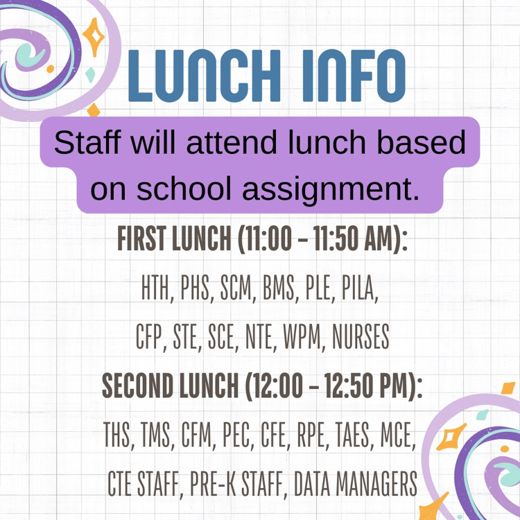 lunch info