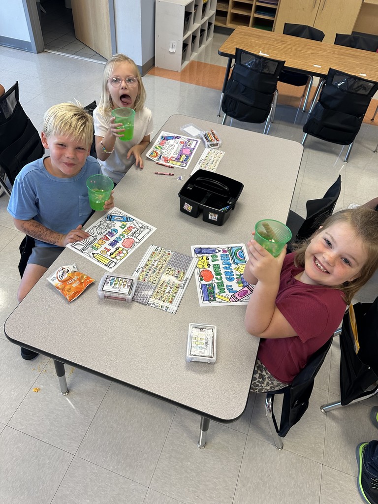 first graders on the first day of school