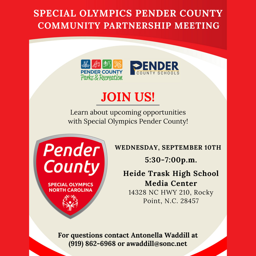 special olympics community partnership meeting flyer