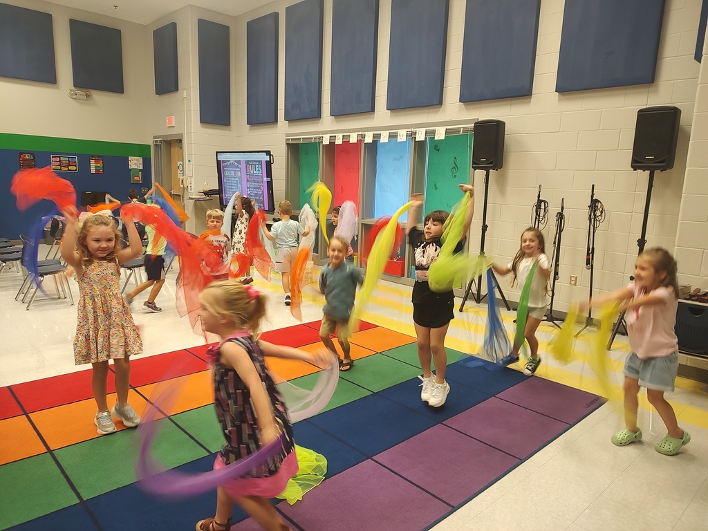 Kindergarten students in music class