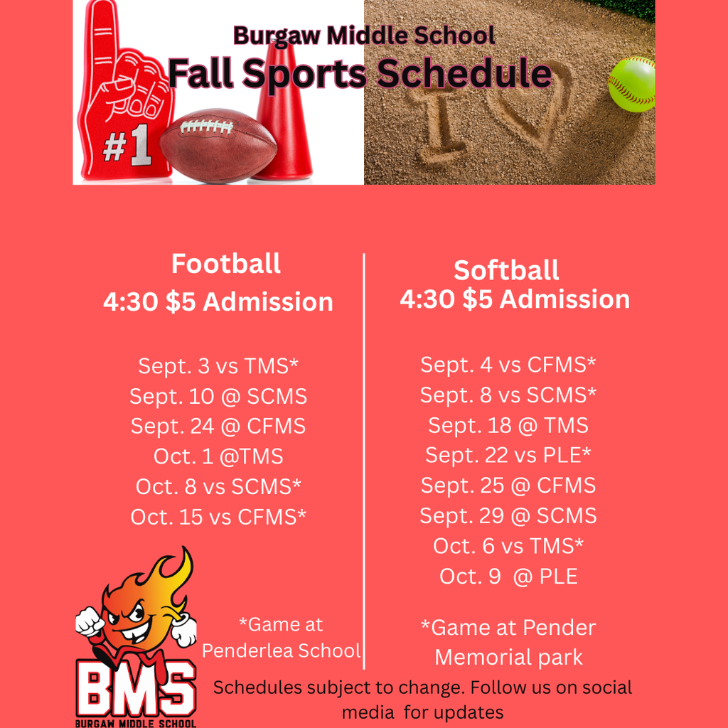 fall sports schedule