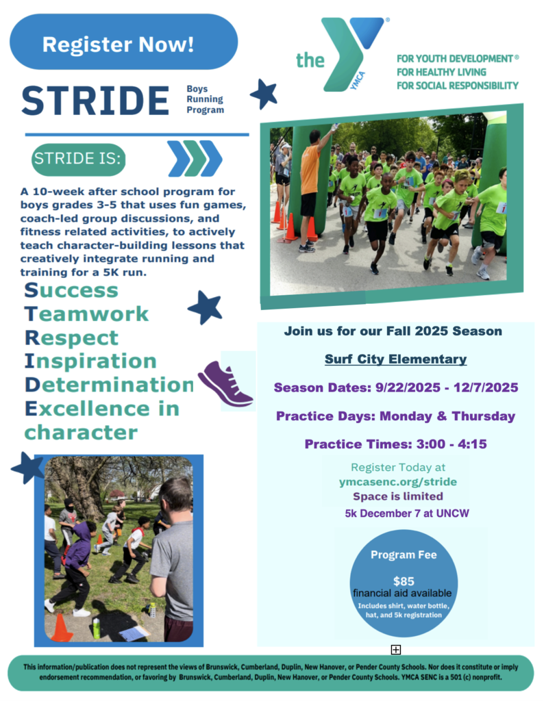 STRIDE running club information 