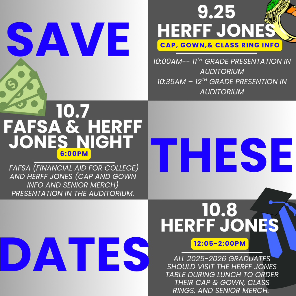 Save these dates Junior and Senior