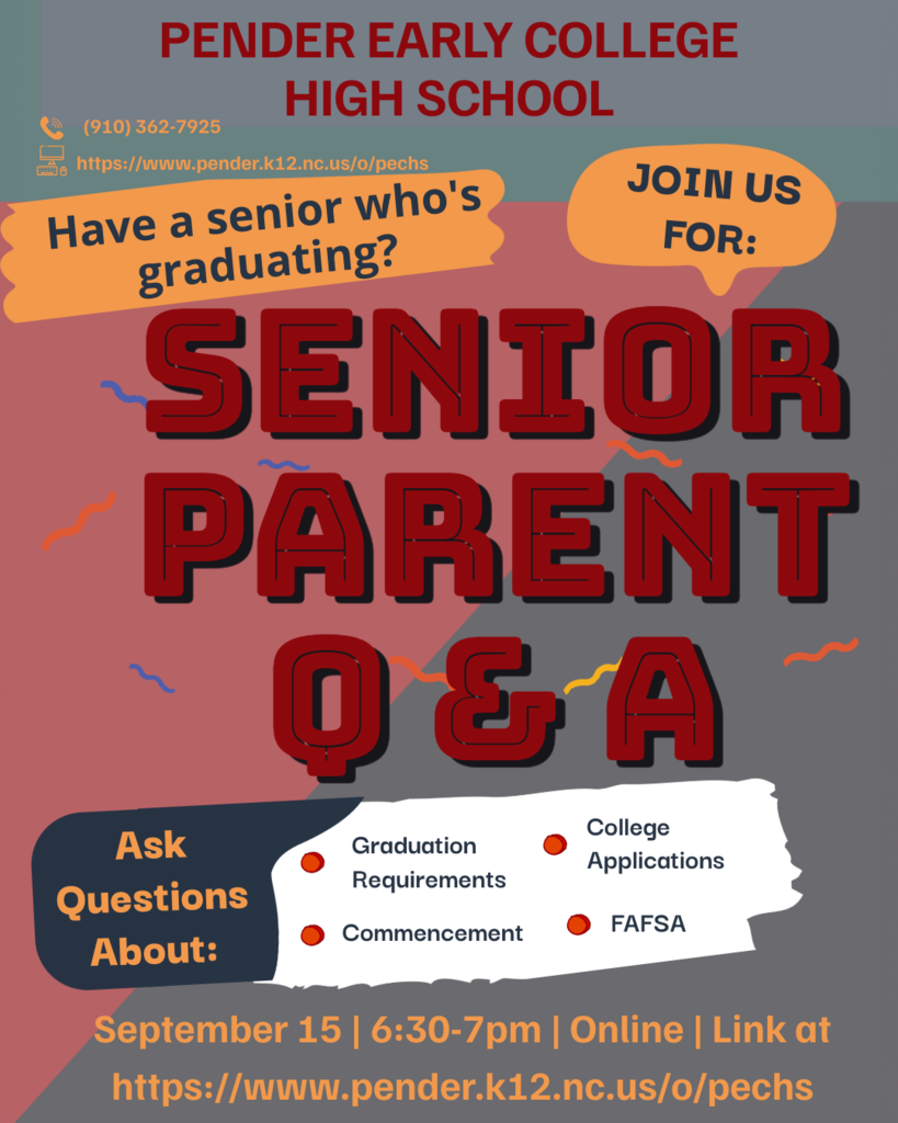 Senior online parent information session flyer