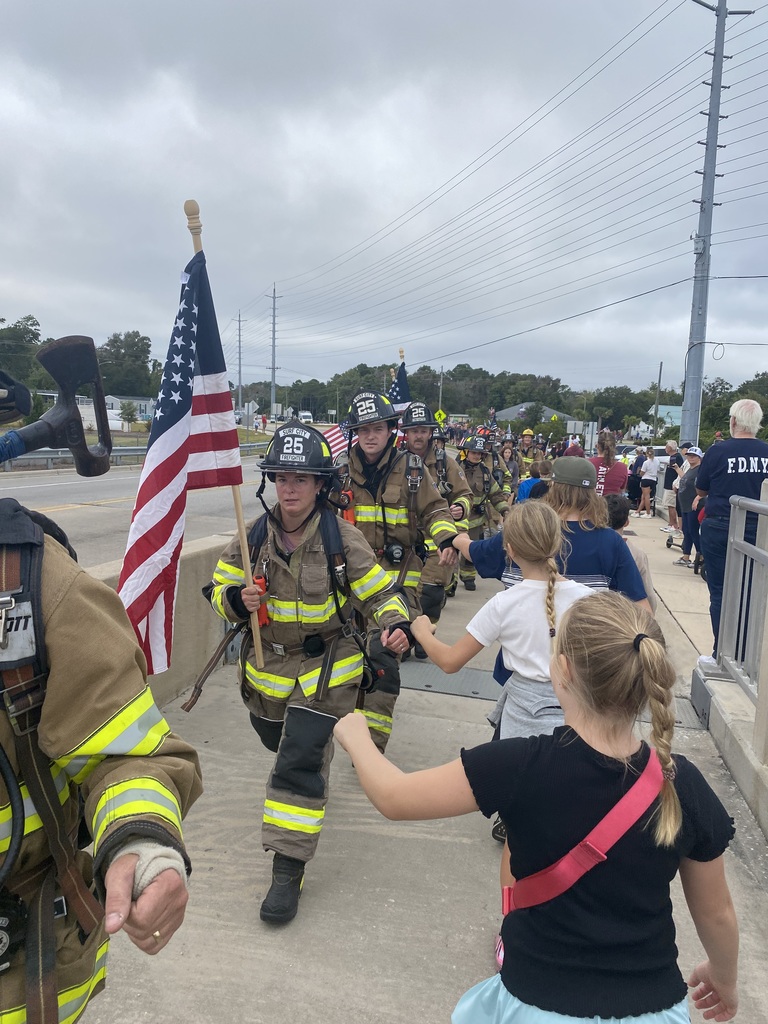 5th graders walking on surf City bridge