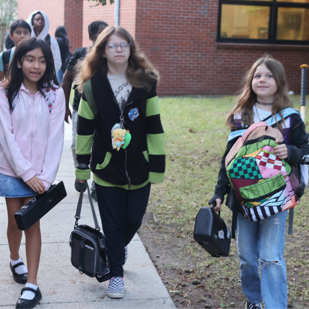students walking to class outside