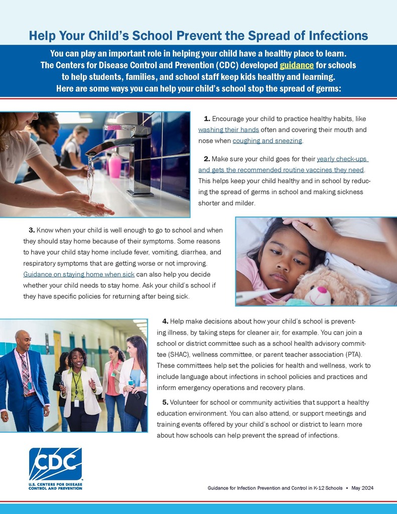 CDC infection prevention flier