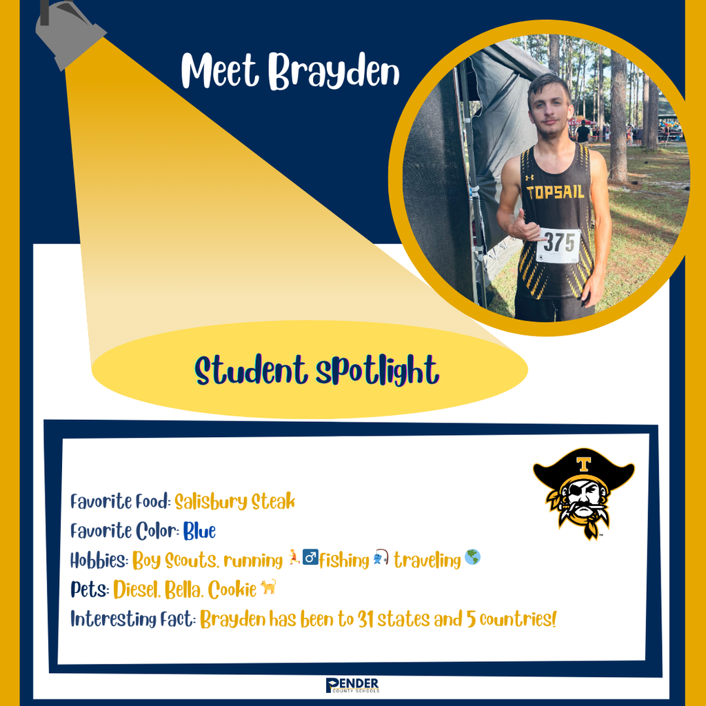 student spotlight Brayden THS
