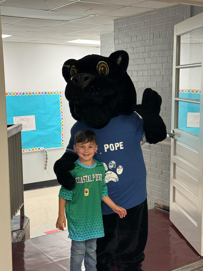 student with Patrick the panther