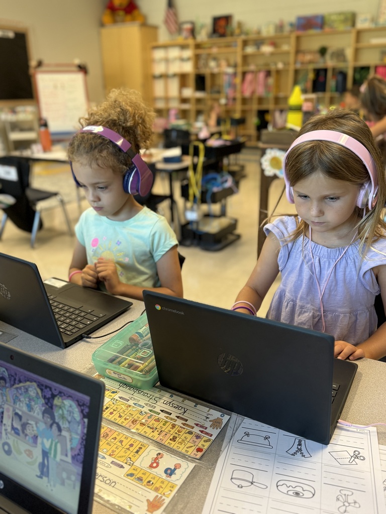 1st graders working in their classroom
