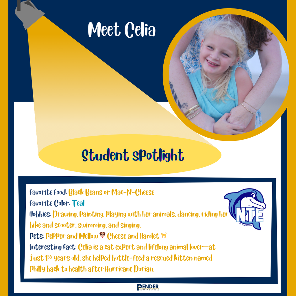 student spotlight celia north topsail elementary