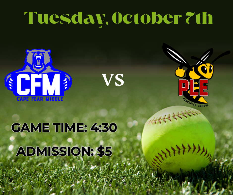 Tomorrow's softball game against Penderlea has been moved to Tuesday, October 7th.