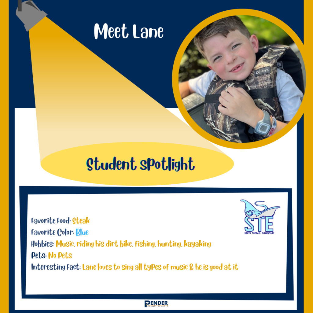 student spotlight lane south topsail elementary