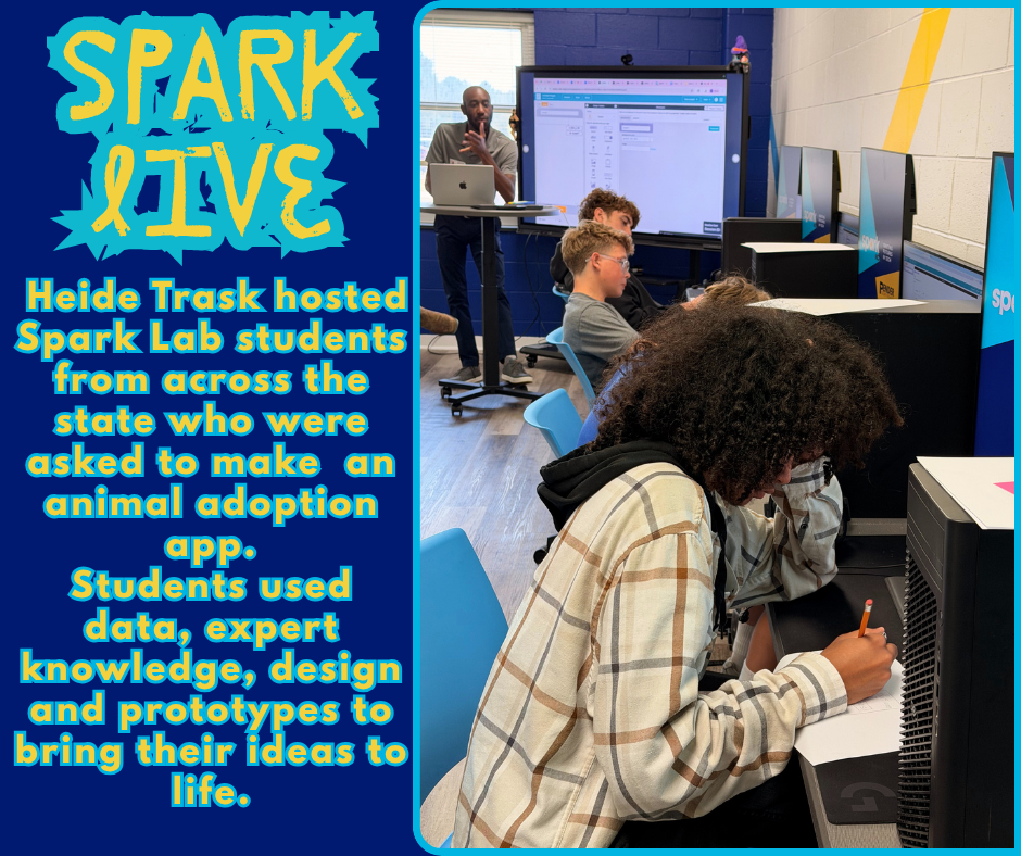 SparkLab @ HTHS hosted Spark Live     Spark Labs from around the state came together to create  animal adoption apps.