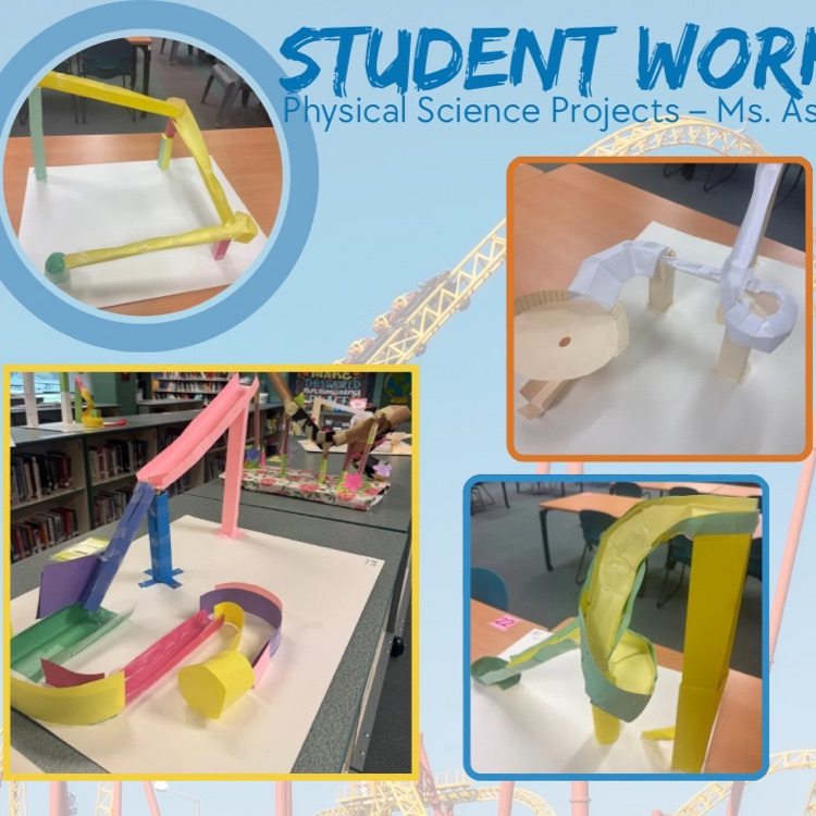 paper roller coasters students in Ms.Ash’s physical science classes created