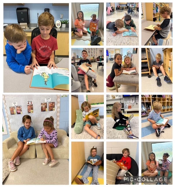 students independently reading in their classrooms