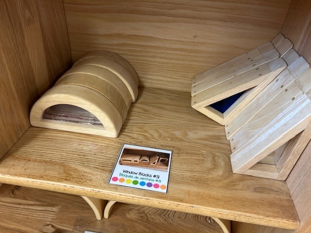 window blocks on shelf