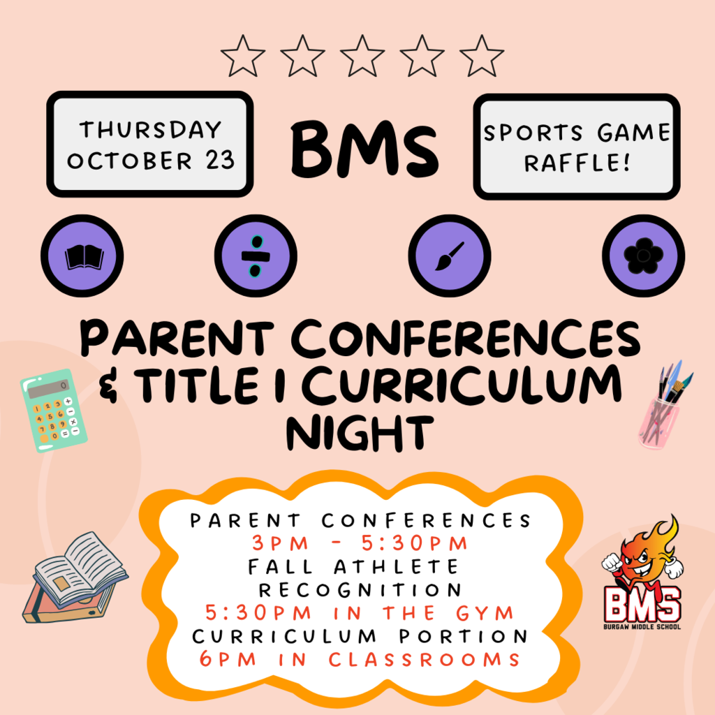 parent conferences and title I curriculum night flyer with info
