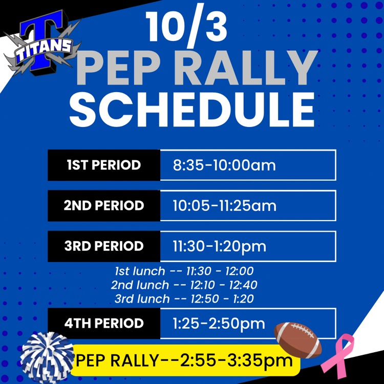 pep rally schedule