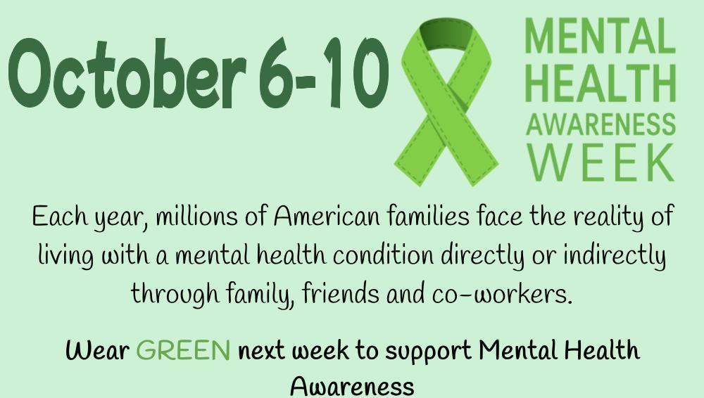 mental health awareness week kids wearing green to show support